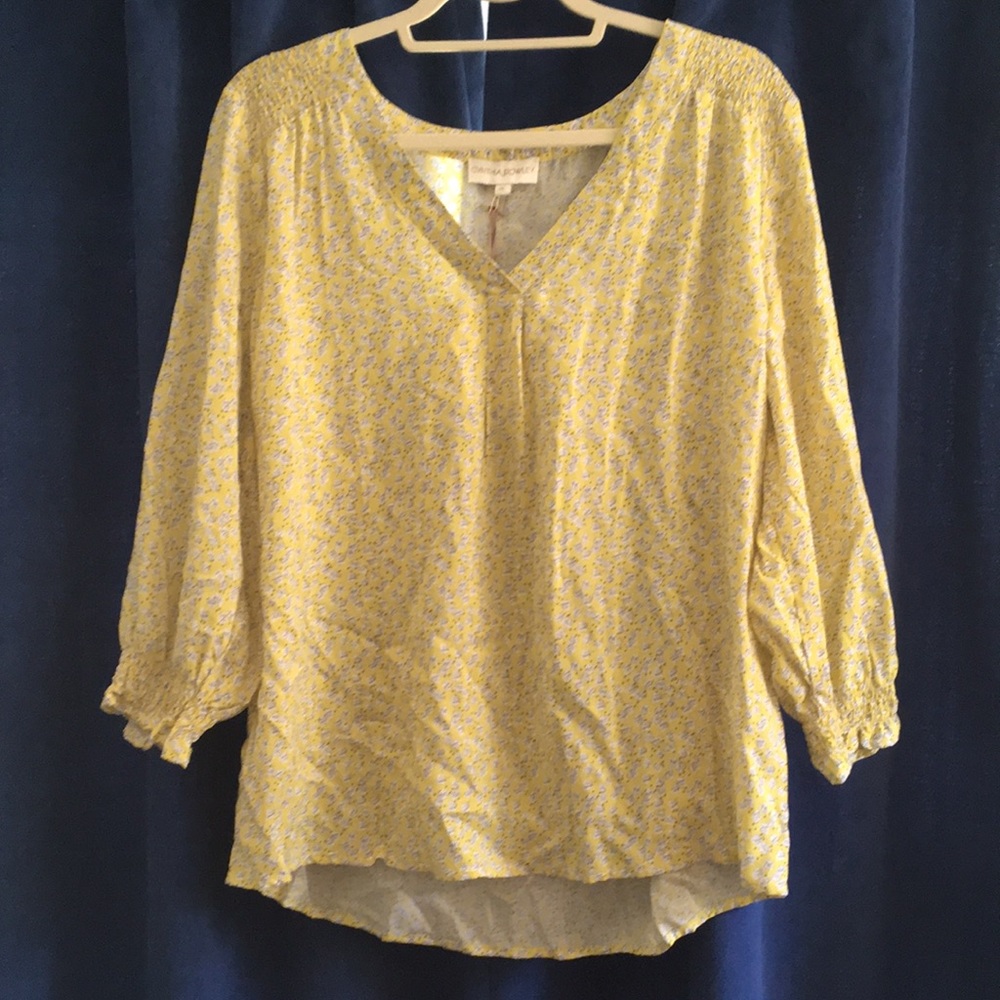 NWT Cynthia Rowley | Chartreuse Leaf Blouse
